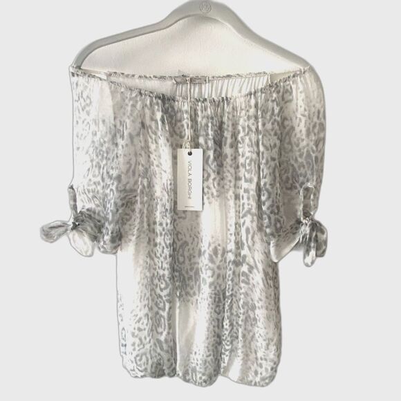VIOLA BORGHI NWT 100% Silk Sheer Blouse Women's Small Ethereal Fairy Romantic - Picture 1 of 9